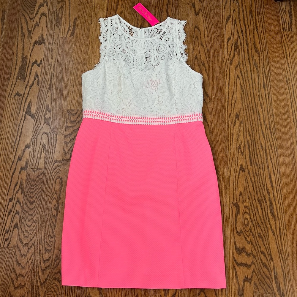 NWT Lilly Pulitzer Sharice Stretch Shift Lilly’s Coral Size 14